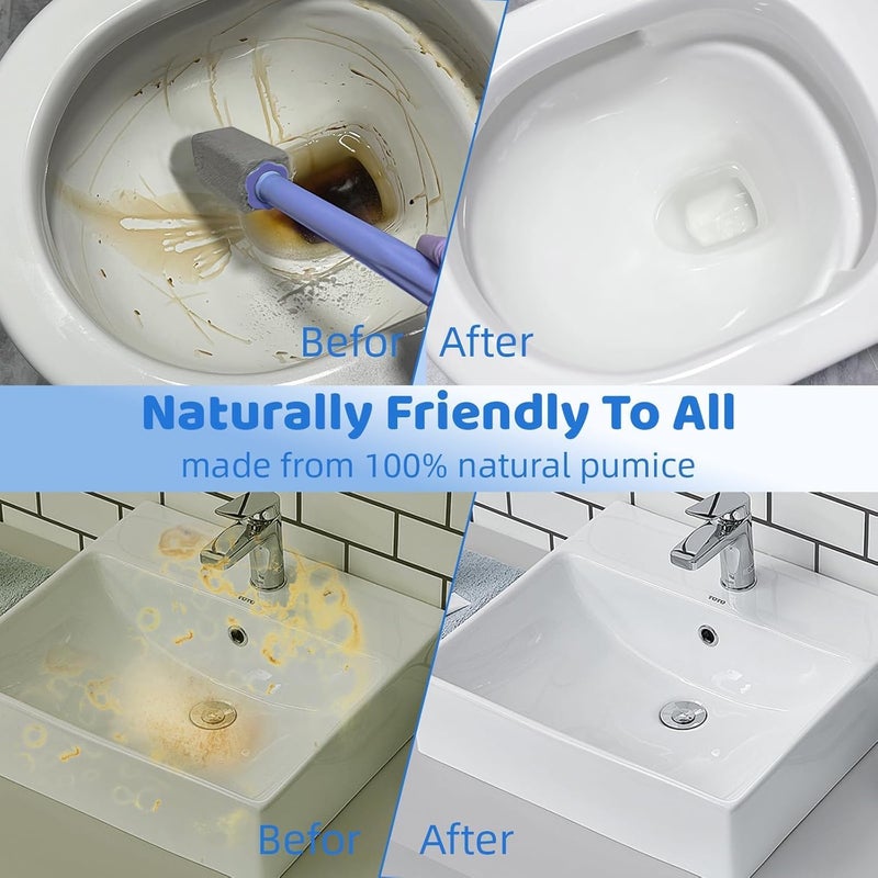 Enjunway Pumice Stone Toilet Bowl Cleaner,Bathroom Cleaner Brush Toilet Wand Refills with 30CM Long Handle for Remove Hard Water Stains with 1 Wand+ Pumice Stones (20 Pack) - Image 5